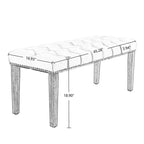 Banc capitonné en velours avec pieds en bois