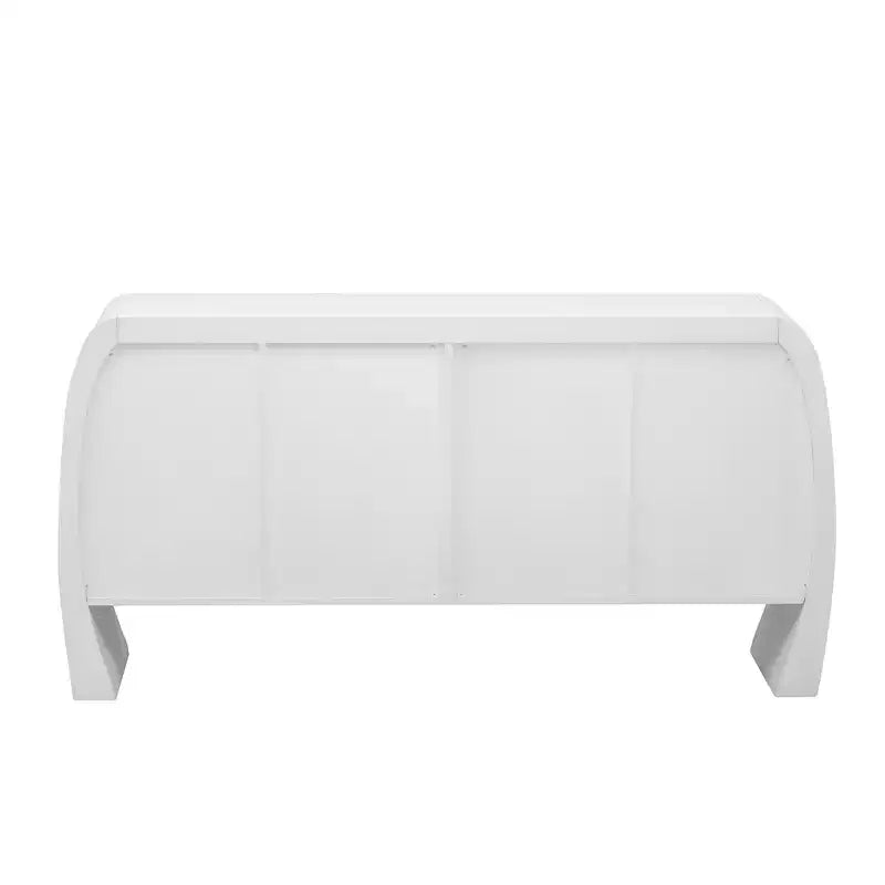 Armoire de rangement à 4 portes en placage de frêne avec pieds incurvés et étagères réglables