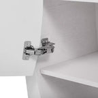 Armoire de rangement à 4 portes en placage de frêne avec pieds incurvés et étagères réglables