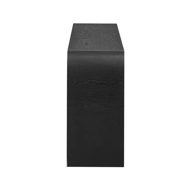 Armoire de rangement à 4 portes en placage de frêne avec pieds incurvés et étagères réglables