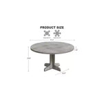 Table à manger ronde en bois avec pieds courbés
