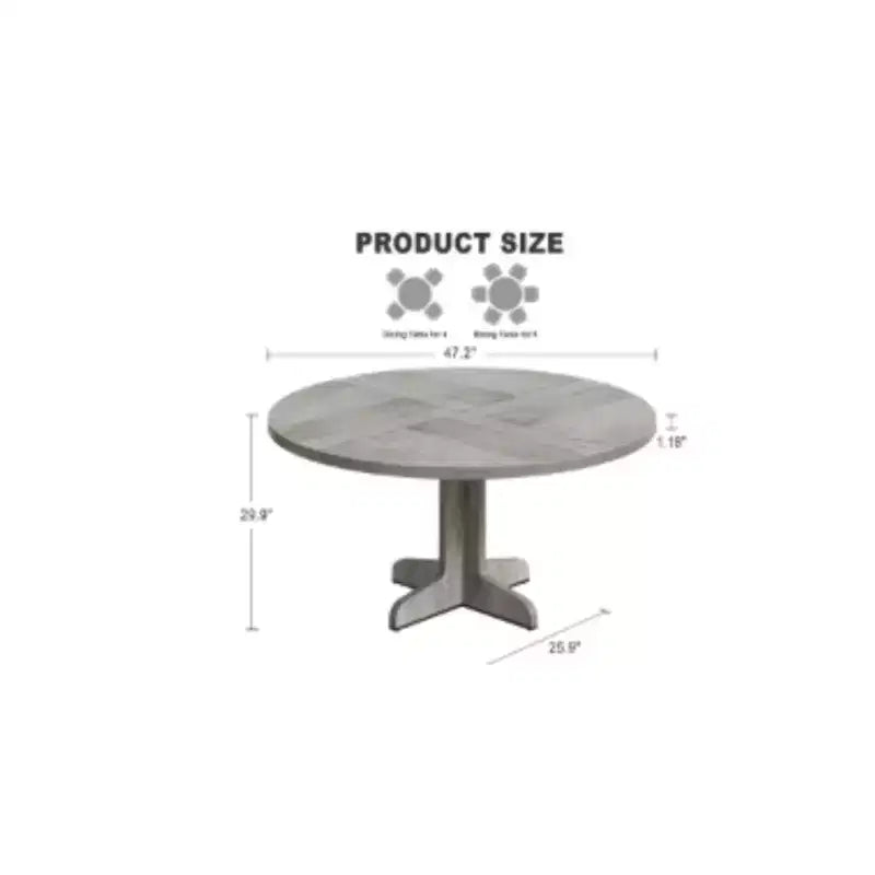 Table à manger ronde en bois avec pieds courbés