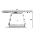 Console miroir de 142 cm avec base trapézoïdale