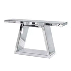 Console miroir de 142 cm avec base trapézoïdale