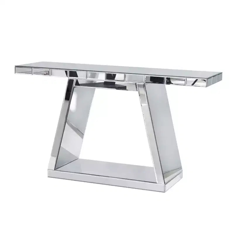 Console miroir de 142 cm avec base trapézoïdale