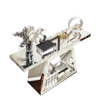 Console miroir de 142 cm avec base trapézoïdale