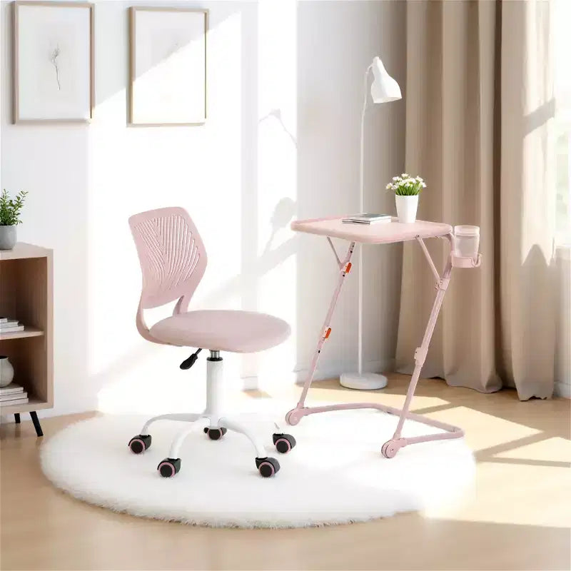 Bureau pliant à hauteur réglable avec roulettes et plateaux latéraux 49 cm (19,29")