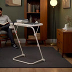 Bureau pliant à hauteur réglable avec roulettes et plateaux latéraux 49 cm (19,29")
