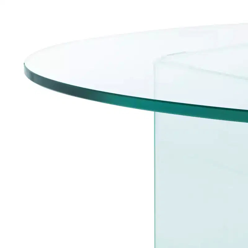 Table basse en verre trempé avec cadre géométrique en métal