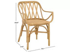Fauteuil en rotin avec finition blanchie ou naturelle
