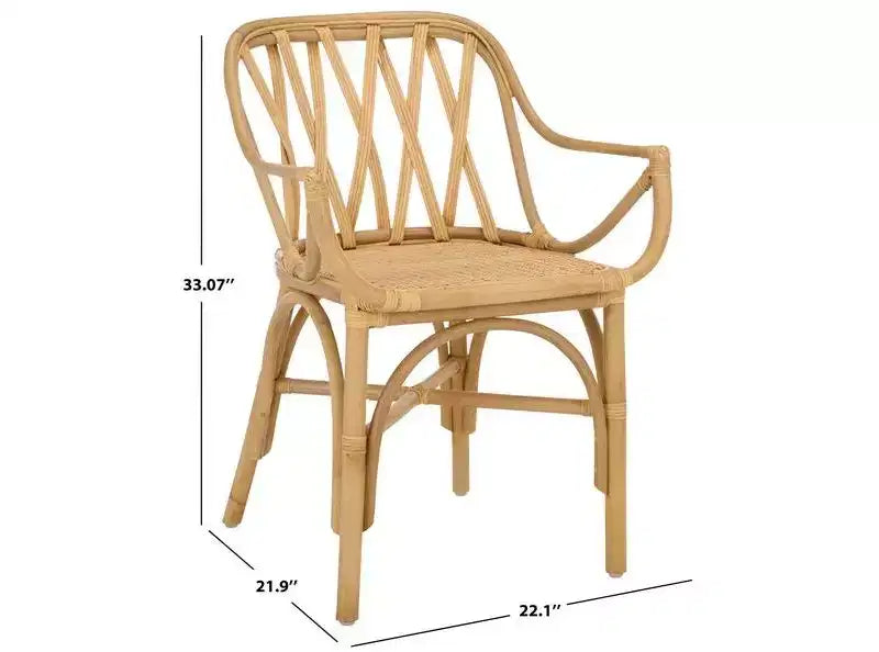 Fauteuil en rotin avec finition blanchie ou naturelle
