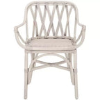 Fauteuil en rotin avec finition blanchie ou naturelle