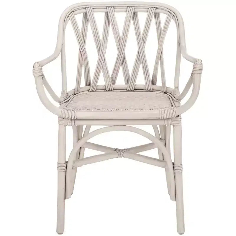 Fauteuil en rotin avec finition blanchie ou naturelle