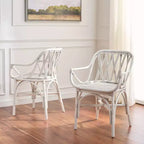 Fauteuil en rotin avec finition blanchie ou naturelle