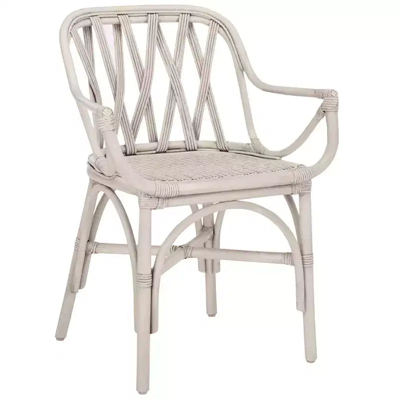 Fauteuil en rotin avec finition blanchie ou naturelle