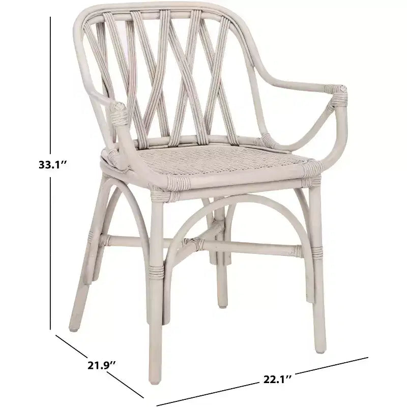 Fauteuil en rotin avec finition blanchie ou naturelle