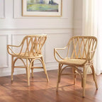 Fauteuil en rotin avec finition blanchie ou naturelle