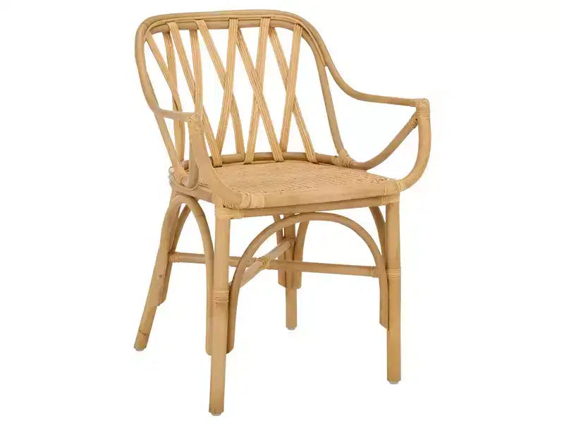 Fauteuil en rotin avec finition blanchie ou naturelle