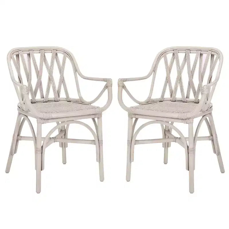 Fauteuil en rotin avec finition blanchie ou naturelle