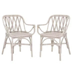 Fauteuil en rotin avec finition blanchie ou naturelle