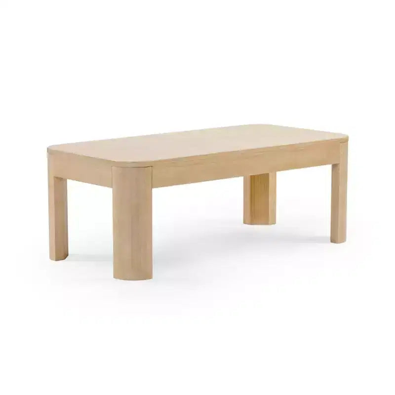 Table basse rectangulaire aux bords arrondis en pin massif 40"x20"