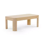 Table basse rectangulaire aux bords arrondis en pin massif 40"x20"