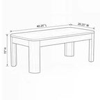 Table basse rectangulaire aux bords arrondis en pin massif 40"x20"