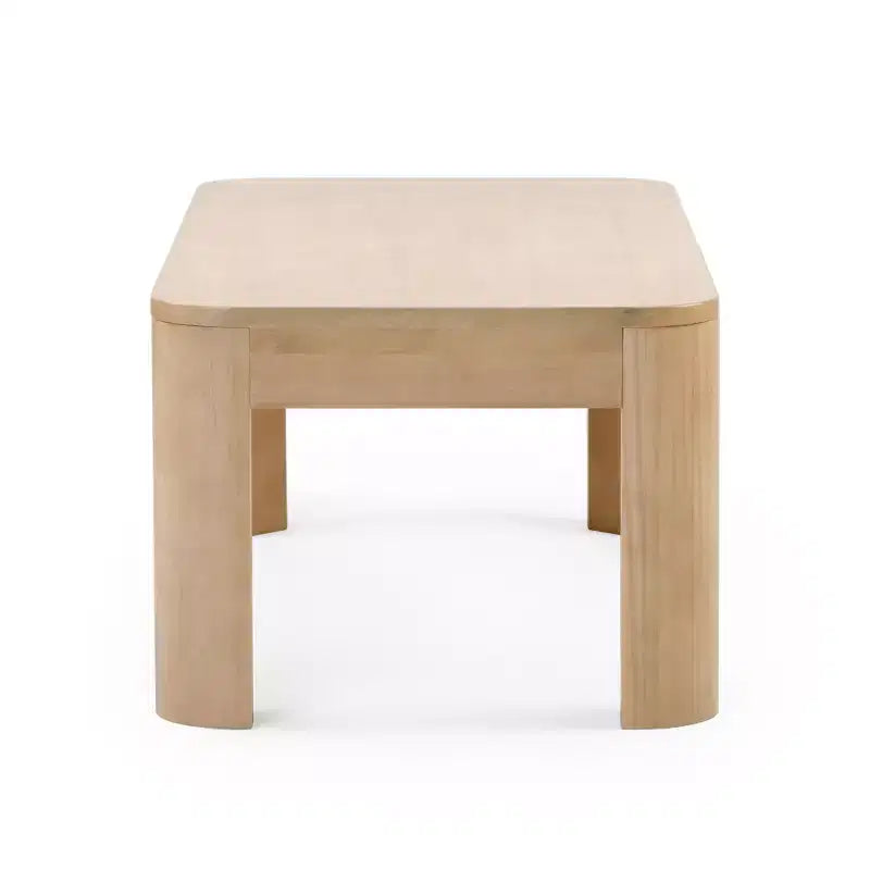 Table basse rectangulaire aux bords arrondis en pin massif 40"x20"