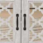 Meuble TV en bois avec portes vitrées et rangement 68,2"L x 17,1"P x 23,7"H