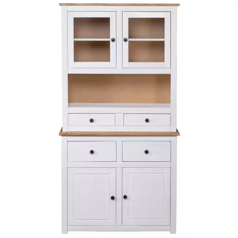 Vitrine et meuble de rangement en bois de pin massif
