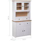 Vitrine et meuble de rangement en bois de pin massif