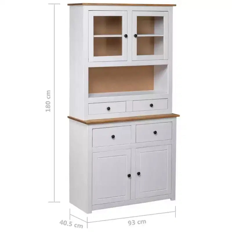 Vitrine et meuble de rangement en bois de pin massif