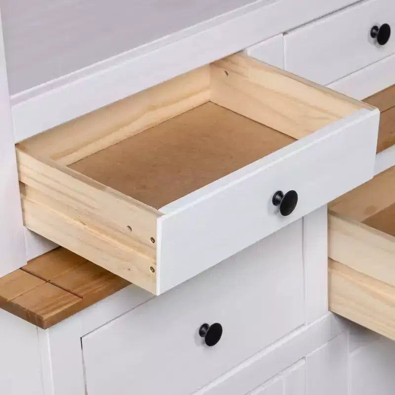 Vitrine et meuble de rangement en bois de pin massif