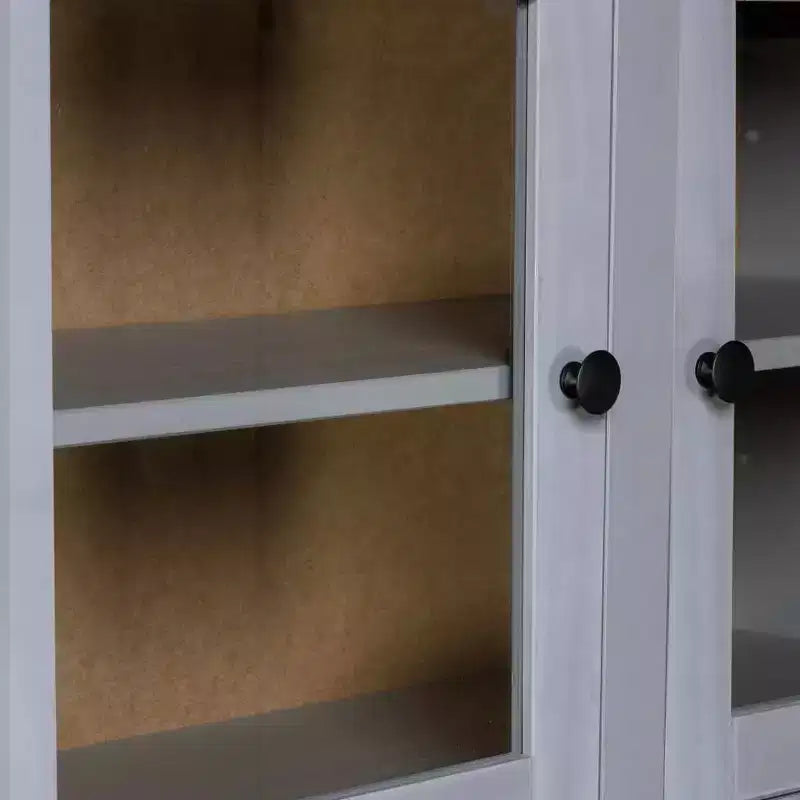 Vitrine et meuble de rangement en bois de pin massif