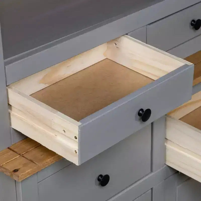 Vitrine et meuble de rangement en bois de pin massif