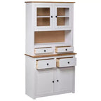 Vitrine et meuble de rangement en bois de pin massif