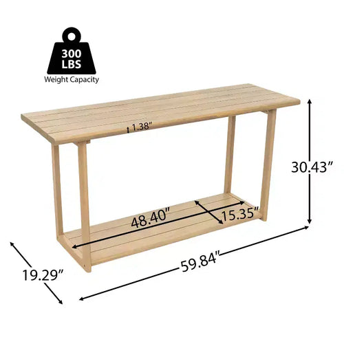 Acacia Wood Rectangular Console Table 60"