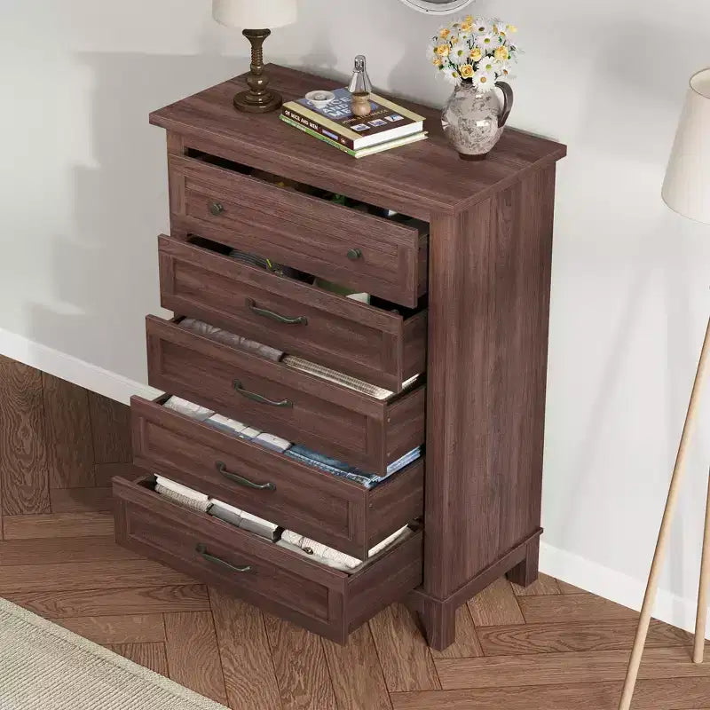 Commode en bois à 5 tiroirs de 105 cm de haut