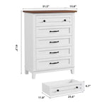 Commode en bois à 5 tiroirs de 105 cm de haut