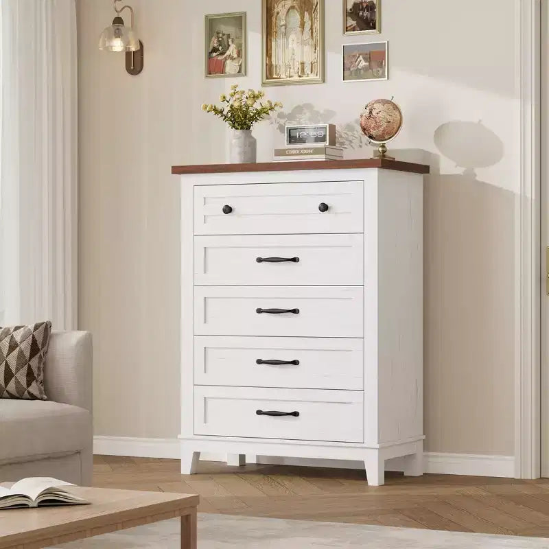Commode en bois à 5 tiroirs de 105 cm de haut
