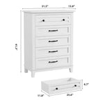 Commode en bois à 5 tiroirs de 105 cm de haut