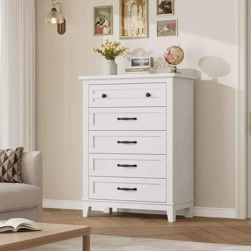 Commode en bois à 5 tiroirs de 105 cm de haut