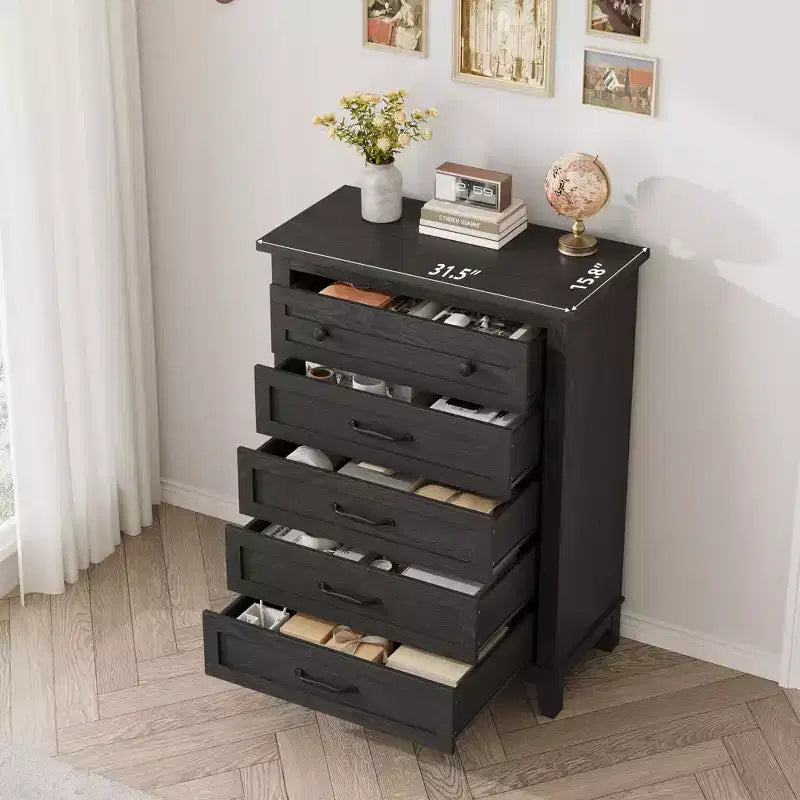 Commode en bois à 5 tiroirs de 105 cm de haut
