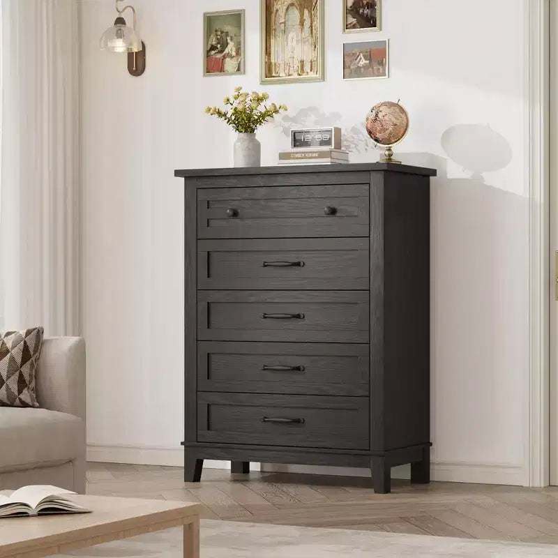 Wood 5-Drawer Dresser Chest 41.3" Tall