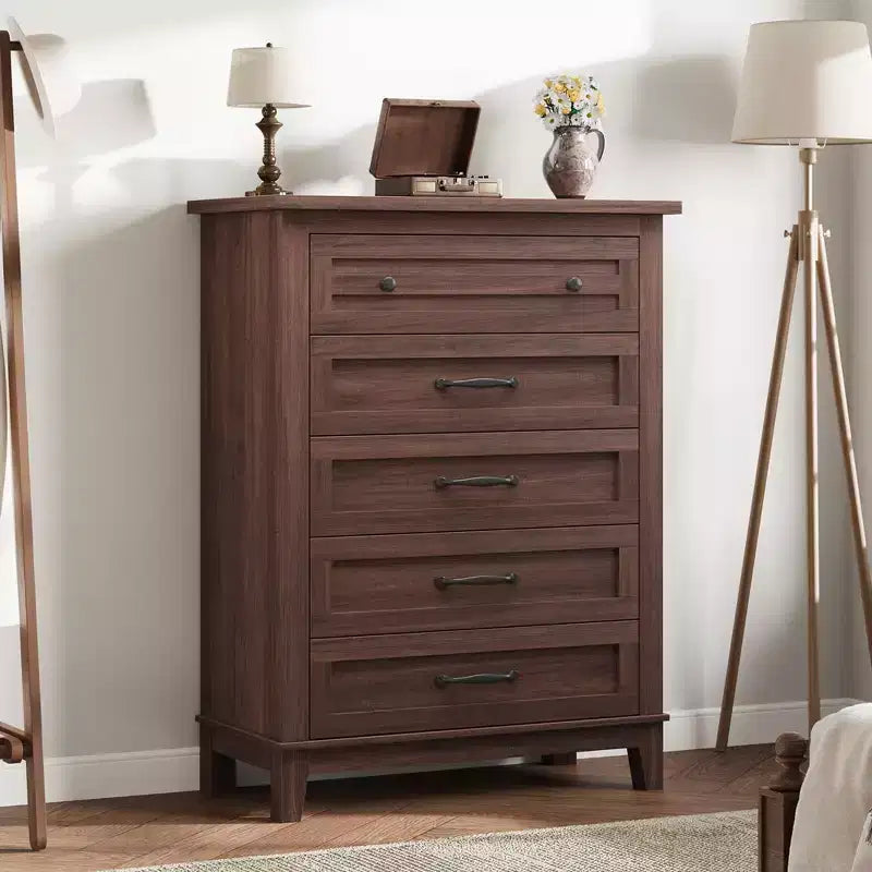 Wood 5-Drawer Dresser Chest 41.3" Tall