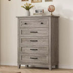 Commode en bois à 5 tiroirs de 105 cm de haut