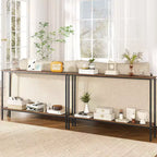 Console étroite en bois de 44 po avec étagère inférieure