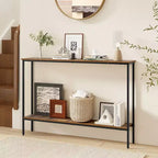Console étroite en bois de 44 po avec étagère inférieure