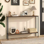 Console étroite en bois de 44 po avec étagère inférieure
