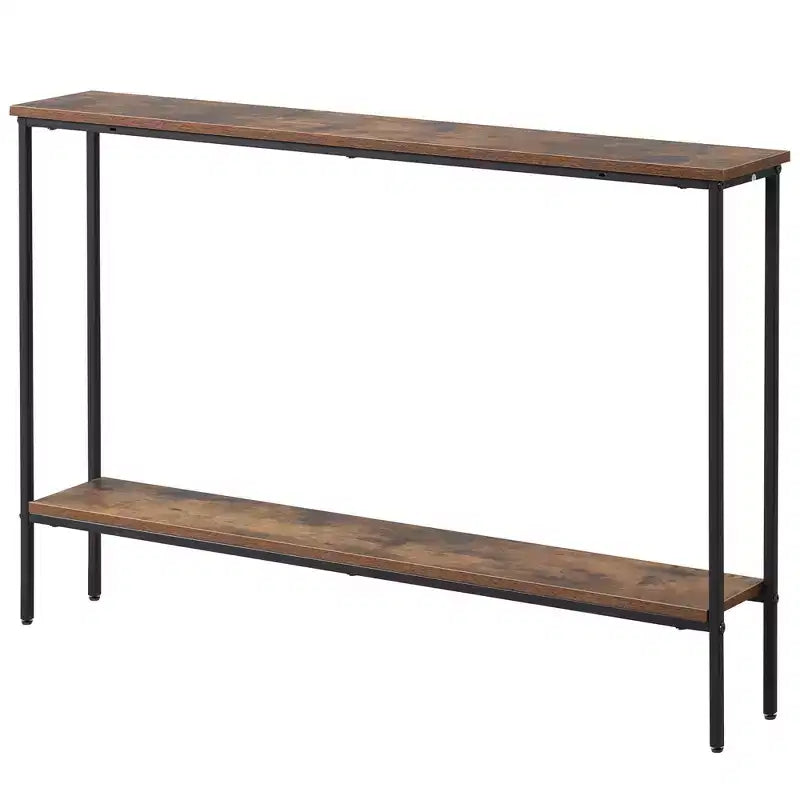 Console étroite en bois de 44 po avec étagère inférieure